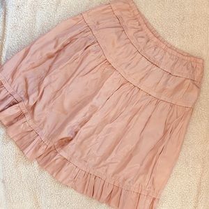 SKIRT : Pink Satin Ruffled Skirt w/lining